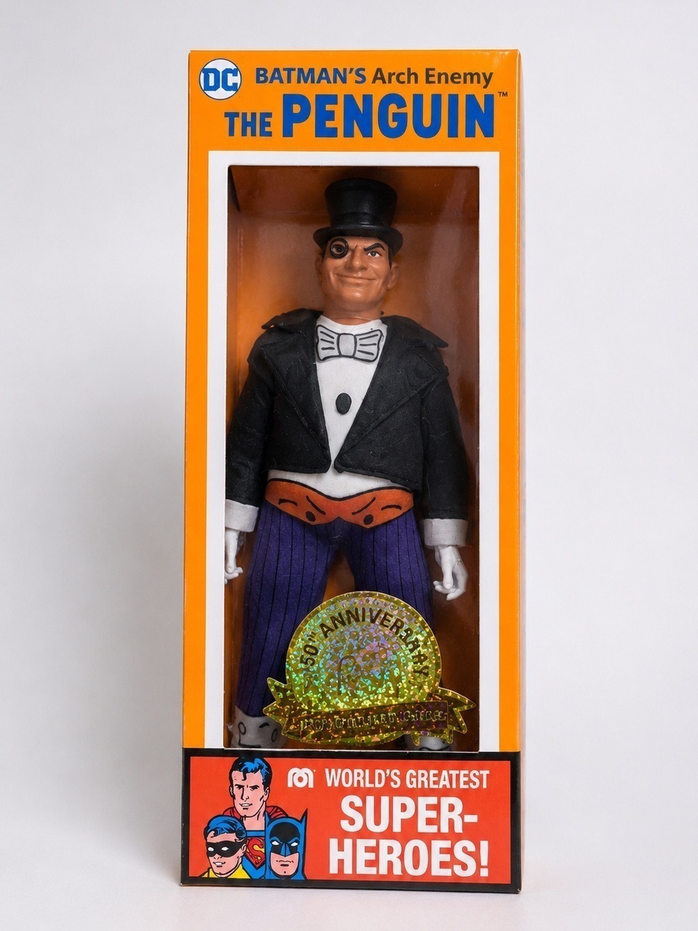 DC Comics Penguin 8” Action Figure Mego Style Batman Villain Boxed Collectible